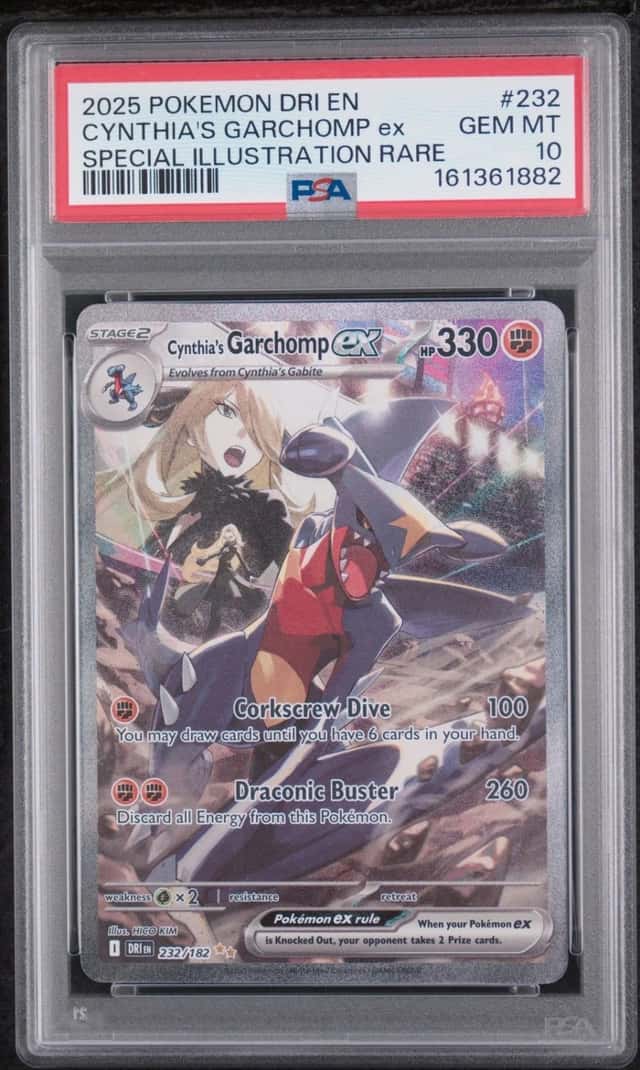 2025 POKEMON DESTINED RIVALS SPECIAL ILLUSTRATION CYNTHIA'S GARCHOMP EX PSA 10