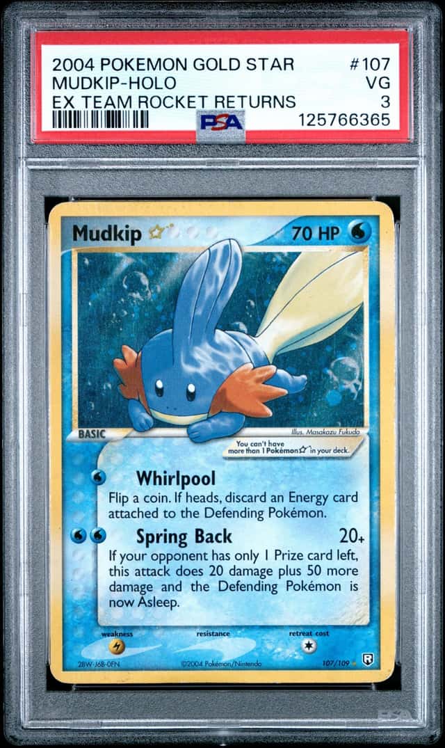 2004 Pokemon EX Team Rocket Returns Mudkip Star #107/109 PSA 3