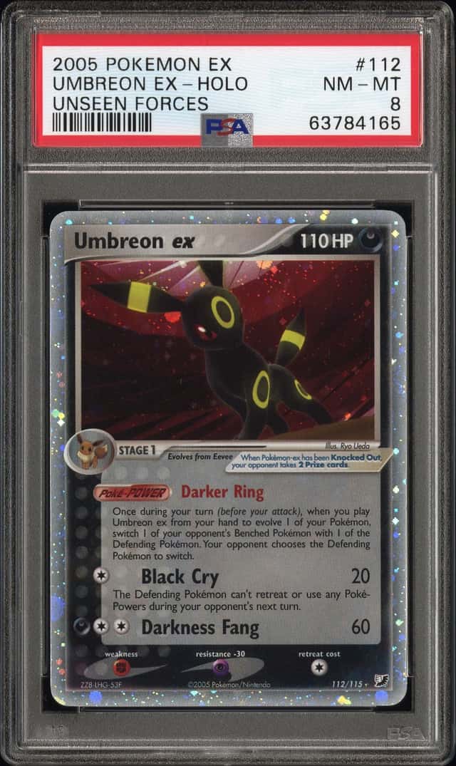 2005 Pokemon EX Unseen Forces Umbreon #112/115 PSA 8