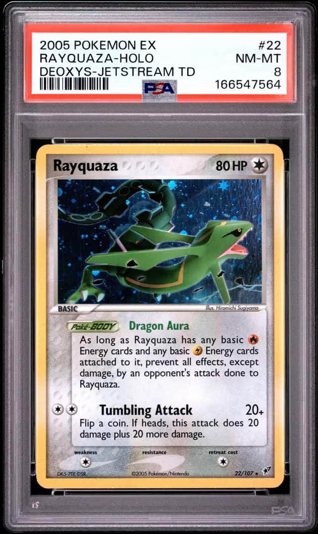 PSA 8 2005 Pokémon TCG EX Deoxys Rayquaza Holo 22/107 English Card