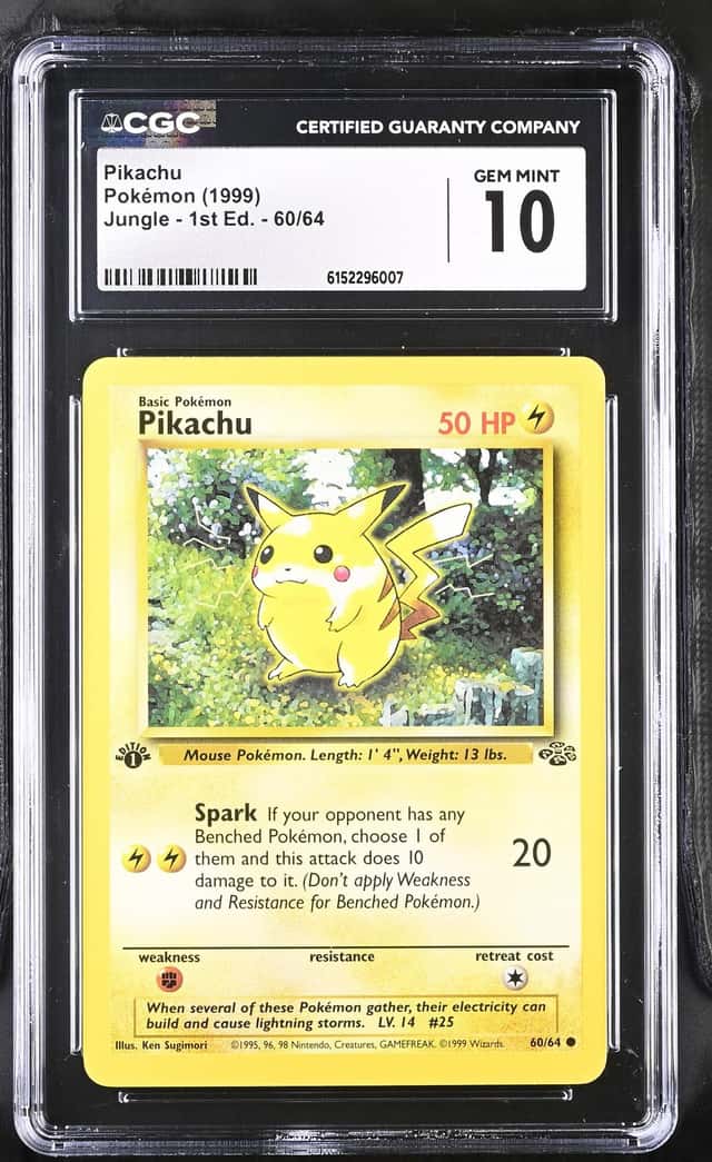 Pokemon 1999 Pikachu 60/64 Jungle 1st Edition GEM MINT CGC 10