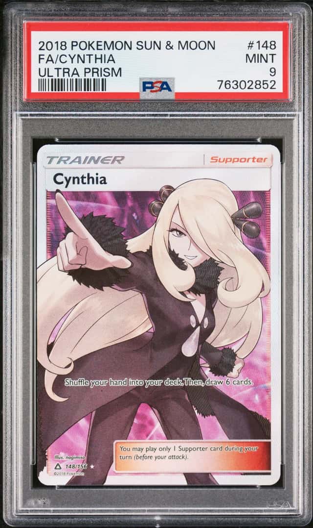 Pokemon Cynthia Ultra Prism Full Art 148/156 PSA 9 Mint