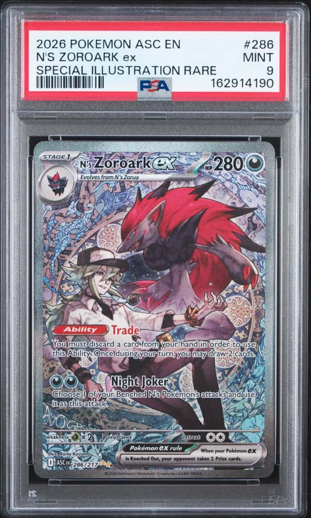 2026 Pokemon N's Zoroark ex Special Illustration Rare #286/217 PSA 9