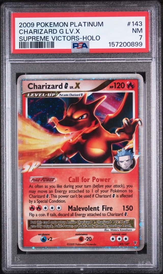 2009 POKEMON PLATINUM SUPREME VICTORS #143 CHARIZARD G LV.X-HOLO PSA 7
