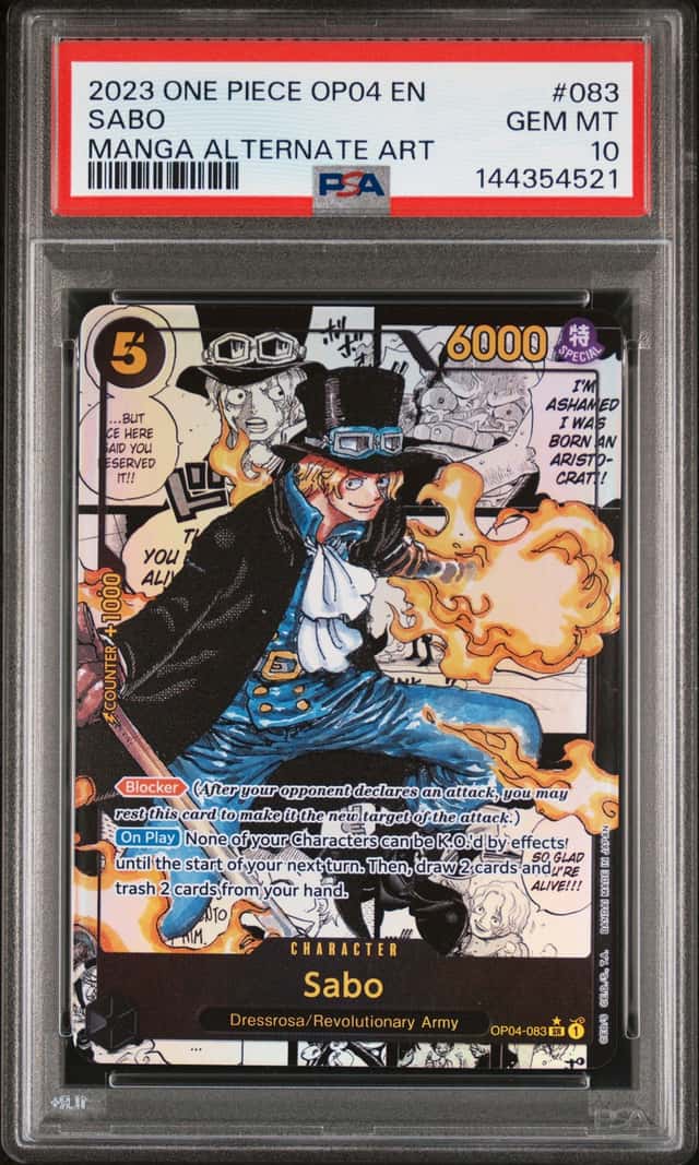 2025 One Piece The Best Vol. 2 Sabo Manga Art #OP04-083 PSA 10 GEM MINT