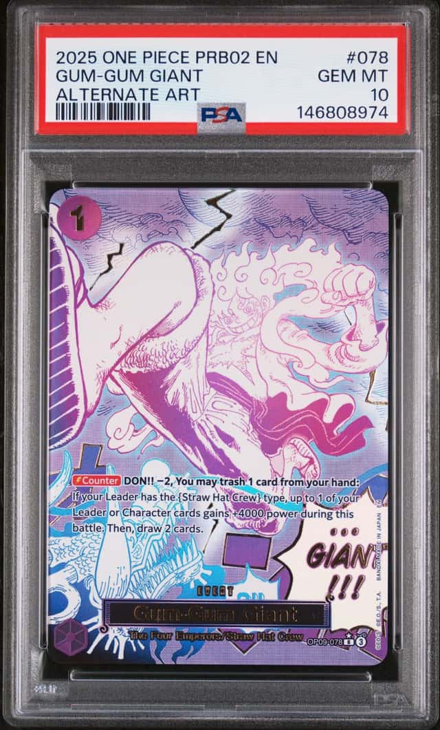 2025 One Piece The Best Vol. 2 Gum-Gum Giant #OP09-078 PSA 10 GEM MINT