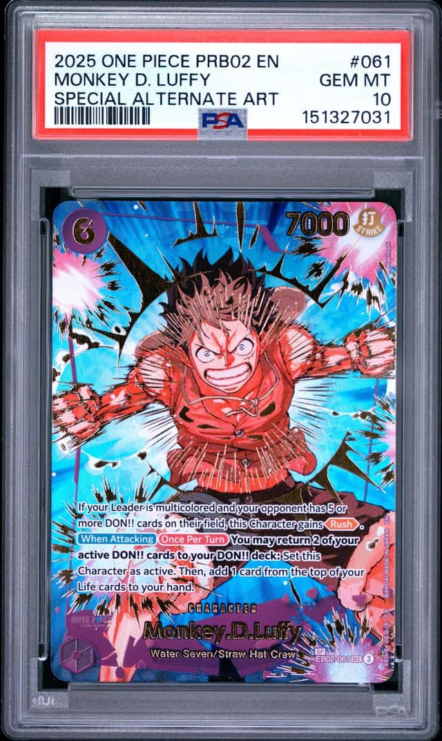 2025 One Piece Anime 25th Monkey D. Luffy Alternate Art #EB02-061 PSA 10