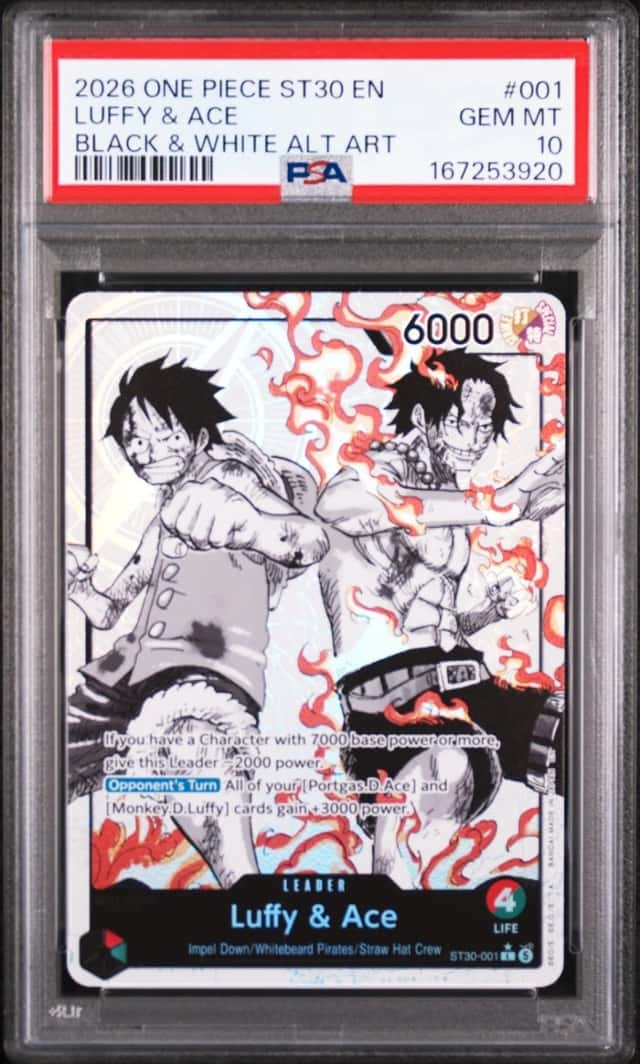 2026 ONE PIECE ST30-STARTER DECK EX LUFFY & ACE #001 LUFFY & ACE PSA 10