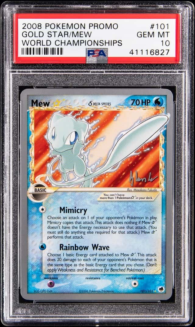 2008 Pokemon World Championships Promo - Gold Star #101 Mew - PSA GEM MT 10