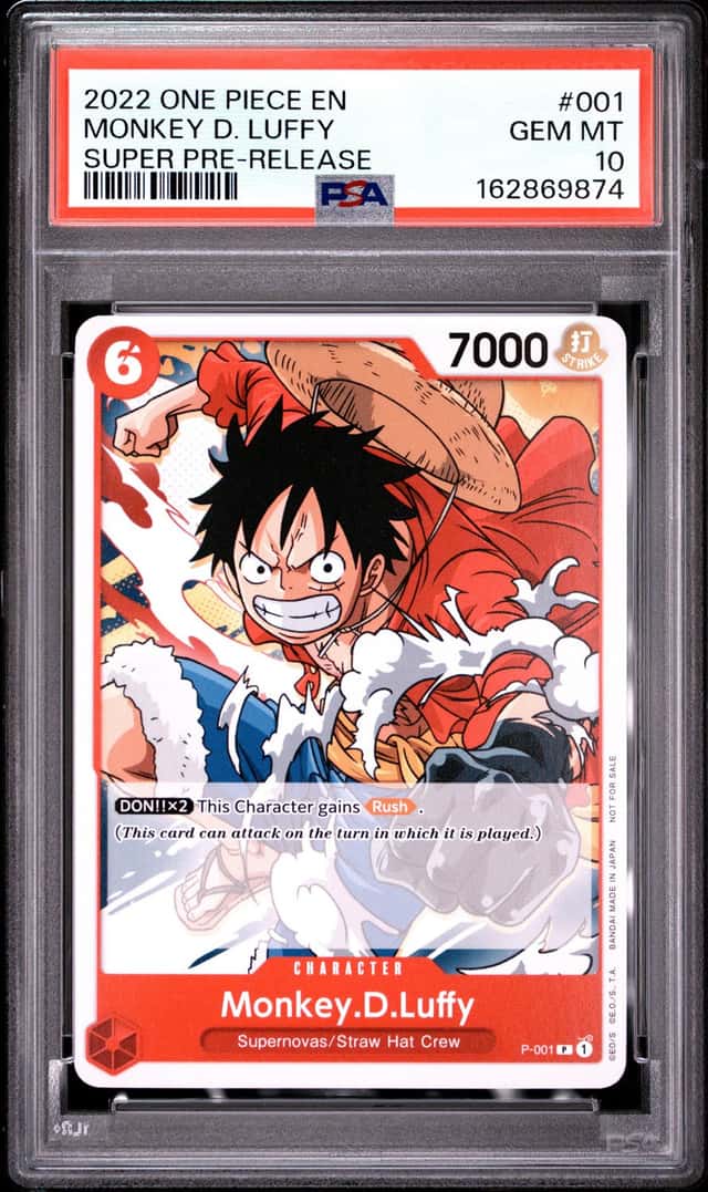 2022 One Piece Promo Super Pre-Release Participation Monkey D. Luffy #P-001