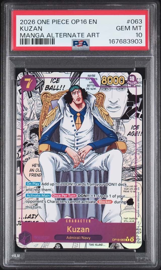 2026 One Piece the Time of Battle Manga Alternate Art Kuzan #OP16-063