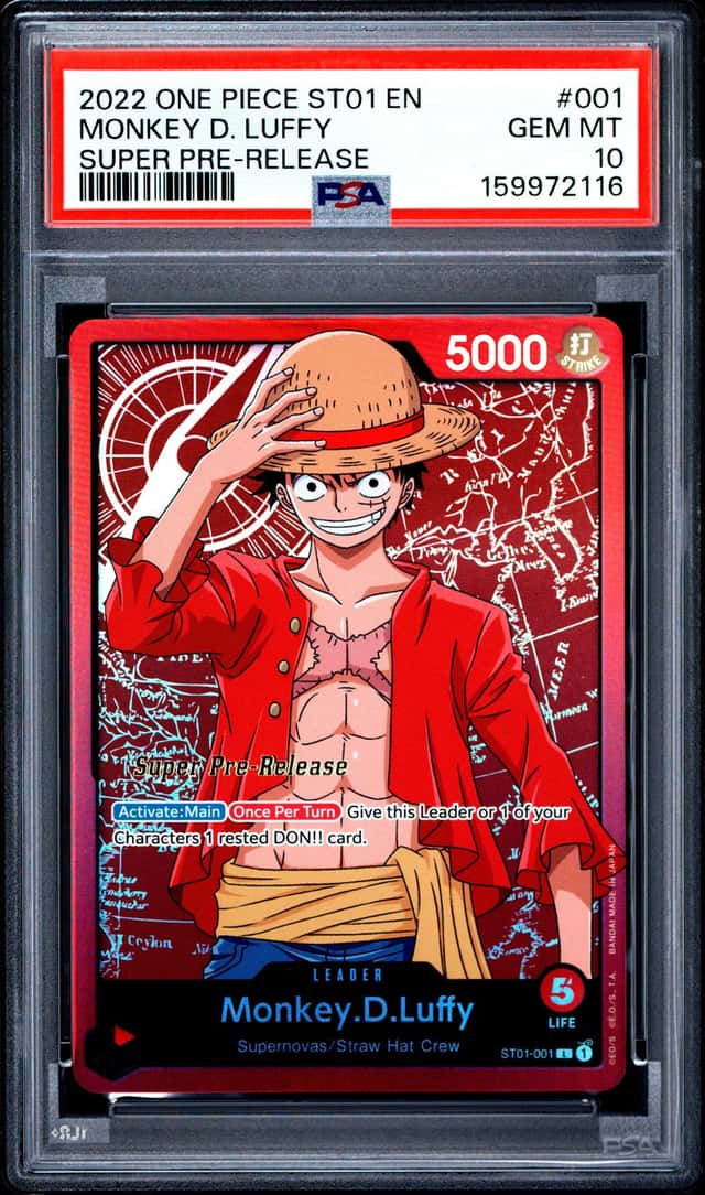 2022 One Piece Starter Deck Straw Hat Pirates Super Pre Release Monkey D. Luffy #ST01-001