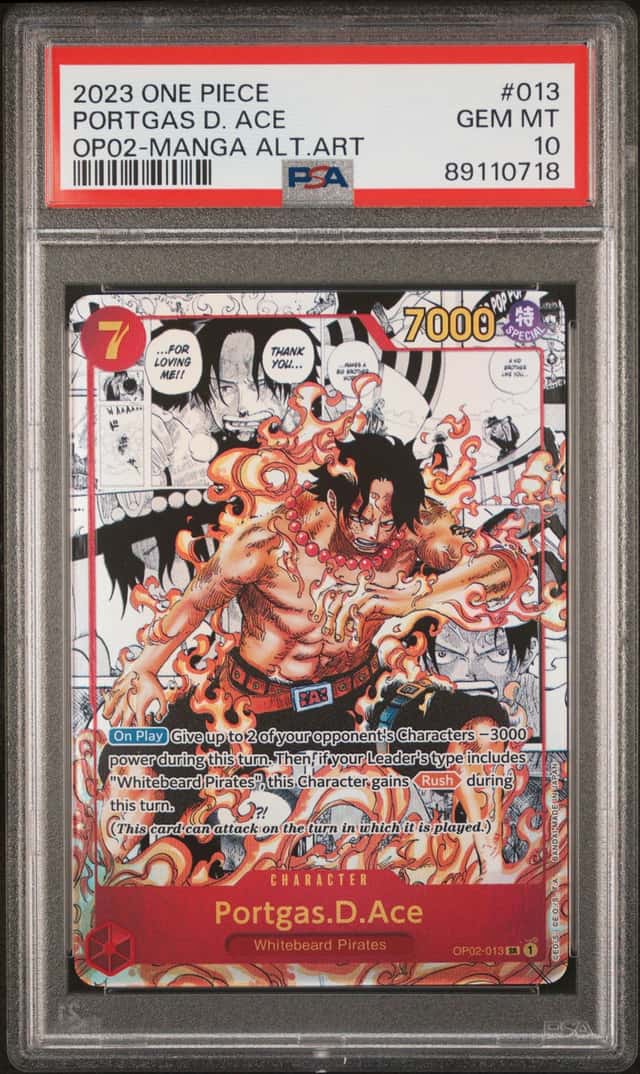 2023 One Piece Paramount War Manga Alternate Art Portgas D. Ace #OP02013