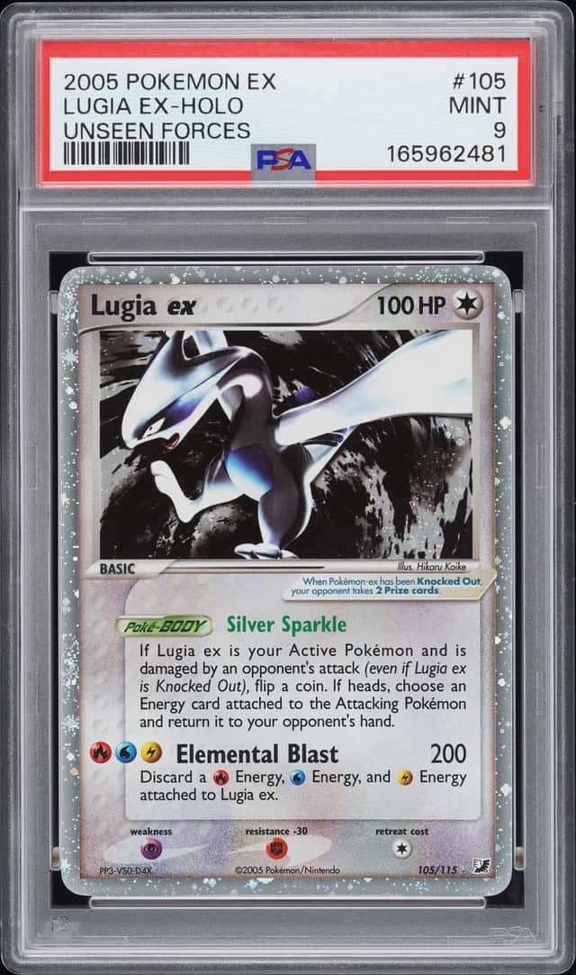 2005 Pokemon Ex Unseen Forces Holo Lugia Ex #105