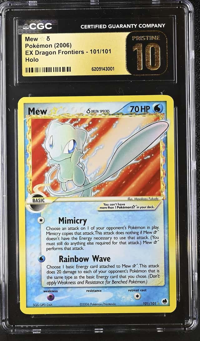 2006 Pokemon Ex Dragon Frontiers Holo Mew Gold Star #101