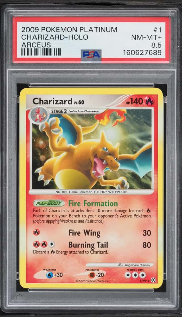 2009 Pokemon Platinum Arceus Holo Charizard #1 PSA 8.5 NM-MT+