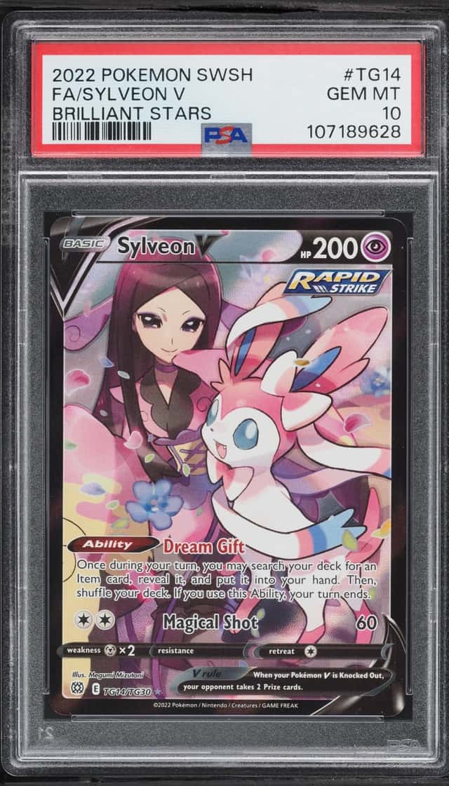 2022 Pokemon Sword & Shield Brilliant Stars Trainer Gallery CHR Sylveon V #TG14 PSA 10 GEM MINT