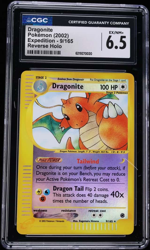 2002 Pokemon Expedition Reverse Holo Dragonite #9 CGC 6.5 EXMT+