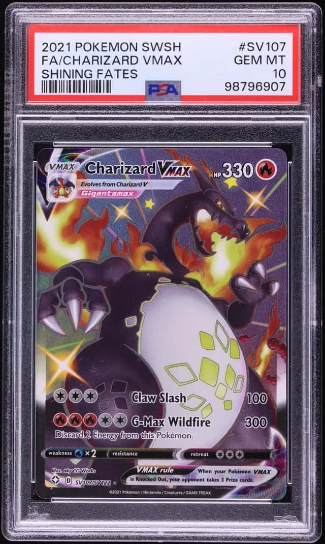 2021 Pokemon SWSH Shining Fates Full Art Charizard VMAX #SV107 PSA 10 GEM MINT