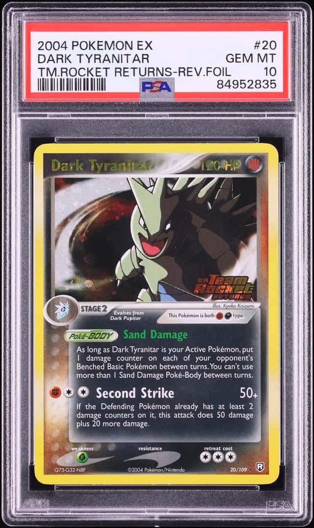 2004 Pokemon EX Team Rocket Returns Reverse Holo Dark Tyranitar #20 PSA 10 GEM MINT