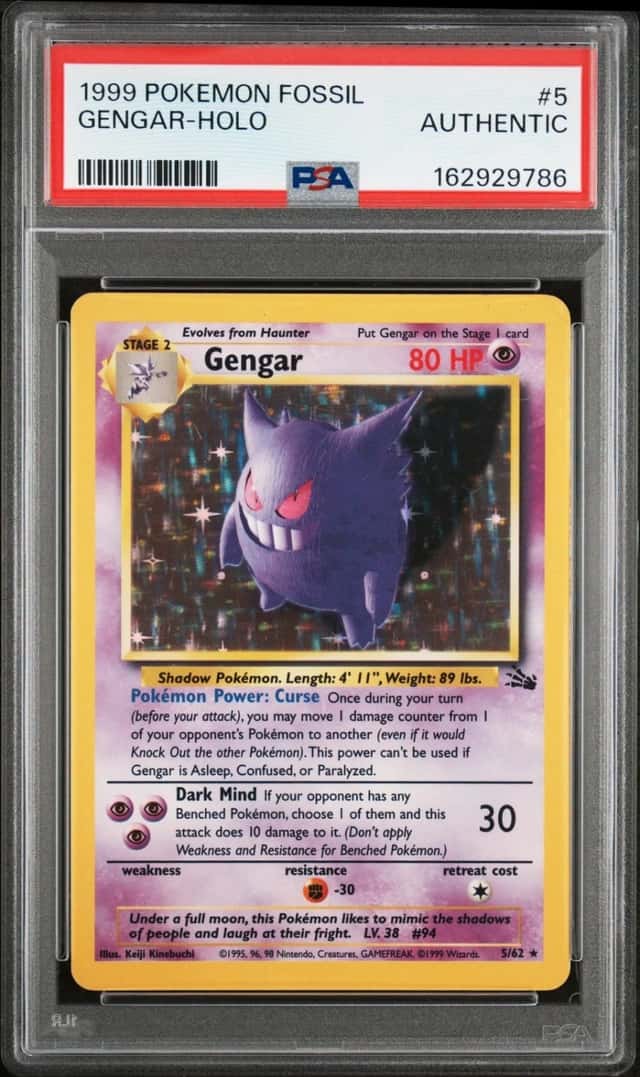 1999 POKEMON FOSSIL #5 GENGAR-HOLO PSA AUTHENTIC
