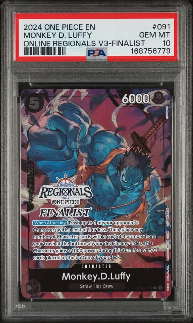 2024 One Piece EN Online Regionals V3 Finalist #091 Monkey D. Luffy PSA 10