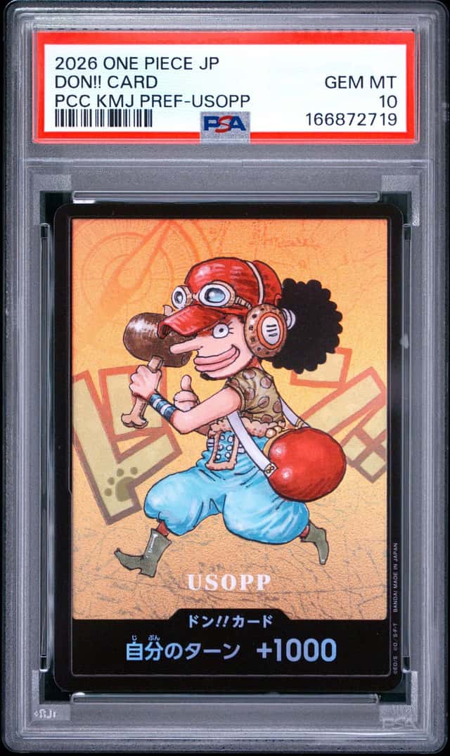 2026 ONE PIECE JAPANESE KUMAMOTO PREFECTURE USOPP DON!! CARD PSA 10
