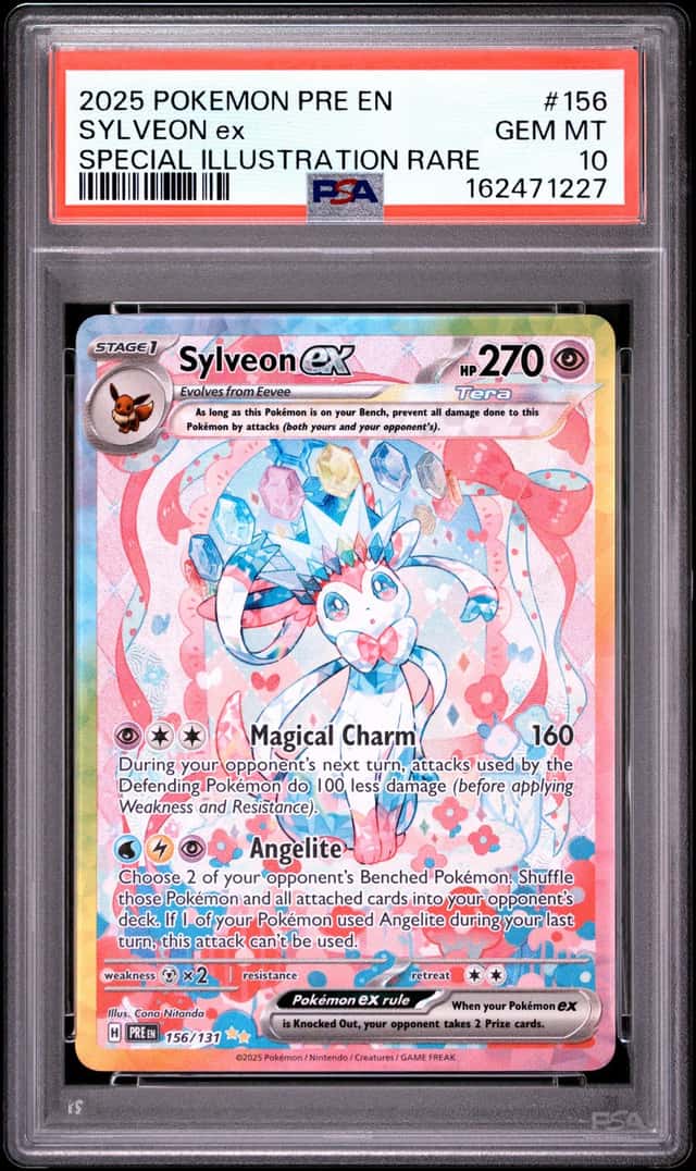 2025 Pokemon Scarlet and Violet Prismatic Evolutions Special Illustration Rare Sylveon Ex #156