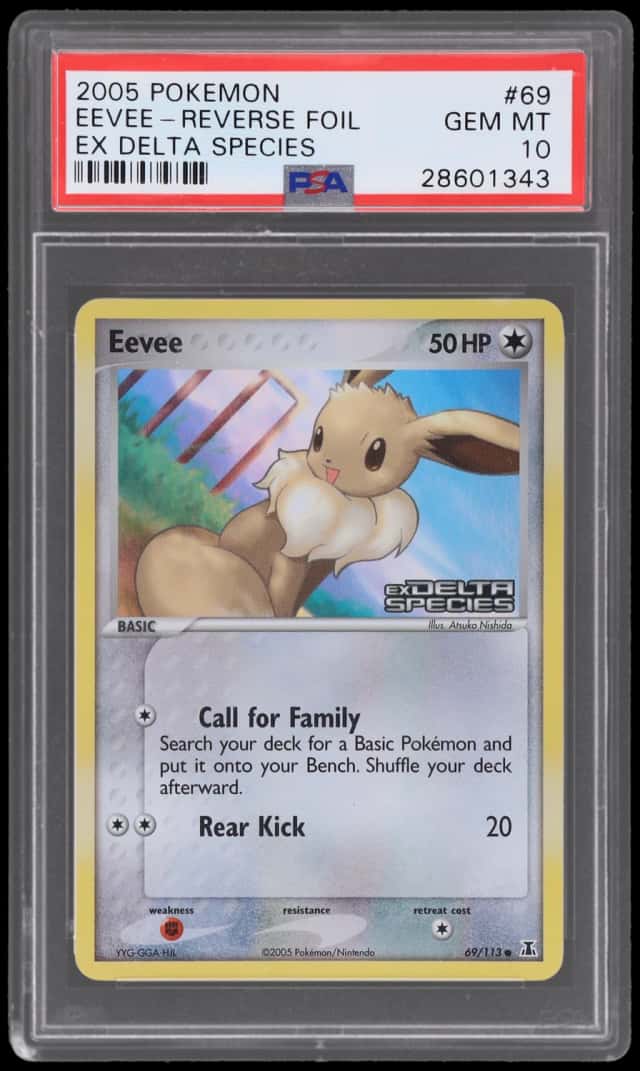 2005 Pokemon Ex Delta Species Reverse Holo Eevee #69