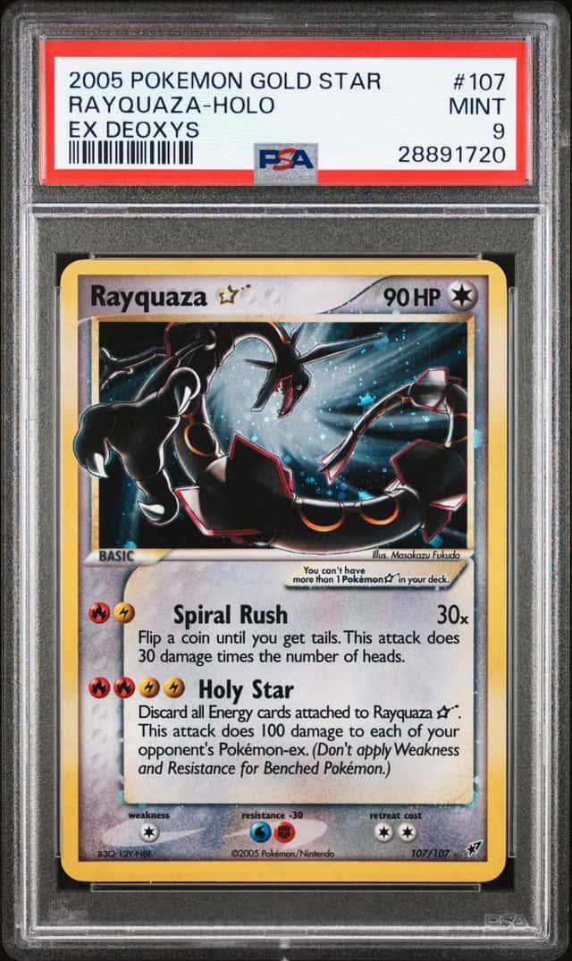 2005 Pokemon Gold Star Ex Deoxys Holo Rayquaza #107