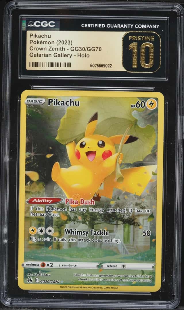 2023 Pokemon Sword & Shield Crown Zenith Full Art Pikachu #GG30 CGC 10 PRISTINE