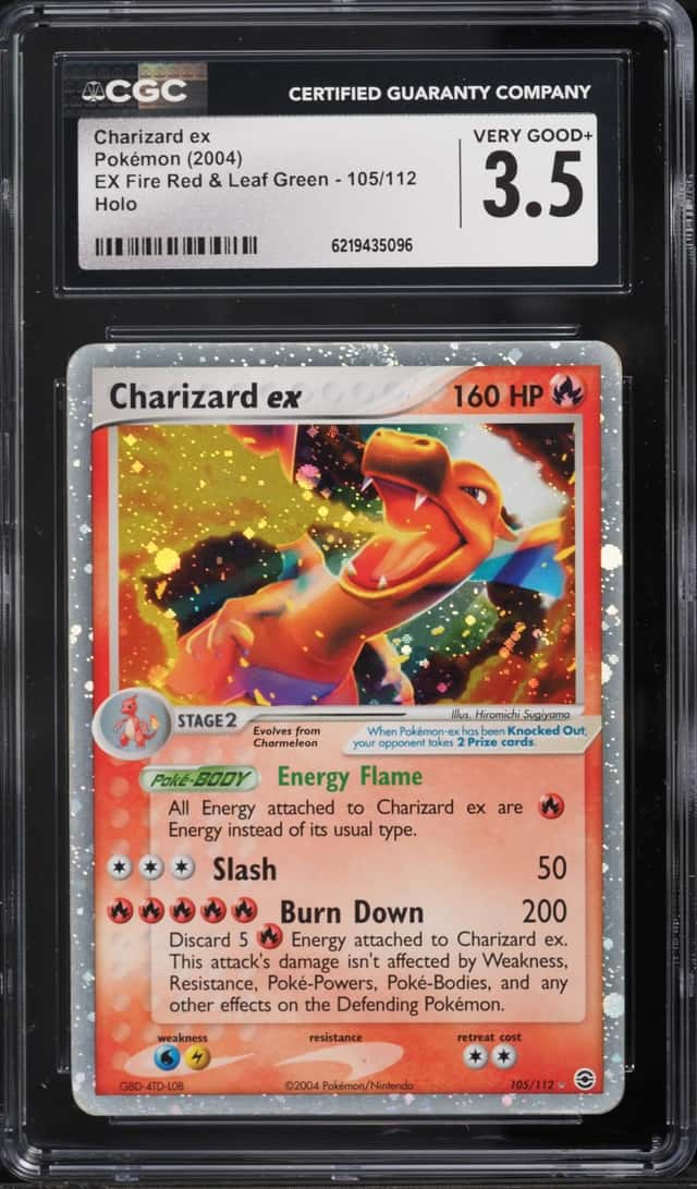 2004 Pokemon Ex Fire Red & Leaf Green Holo Charizard Ex #105 CGC 3.5 VG+