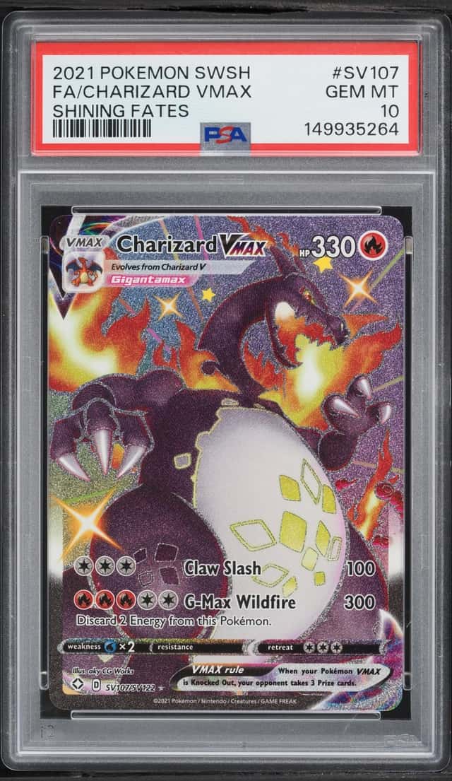 2021 Pokemon SWSH Shining Fates Vault Full Art Shiny Charizard VMAX #SV107 PSA 10 GEM MINT