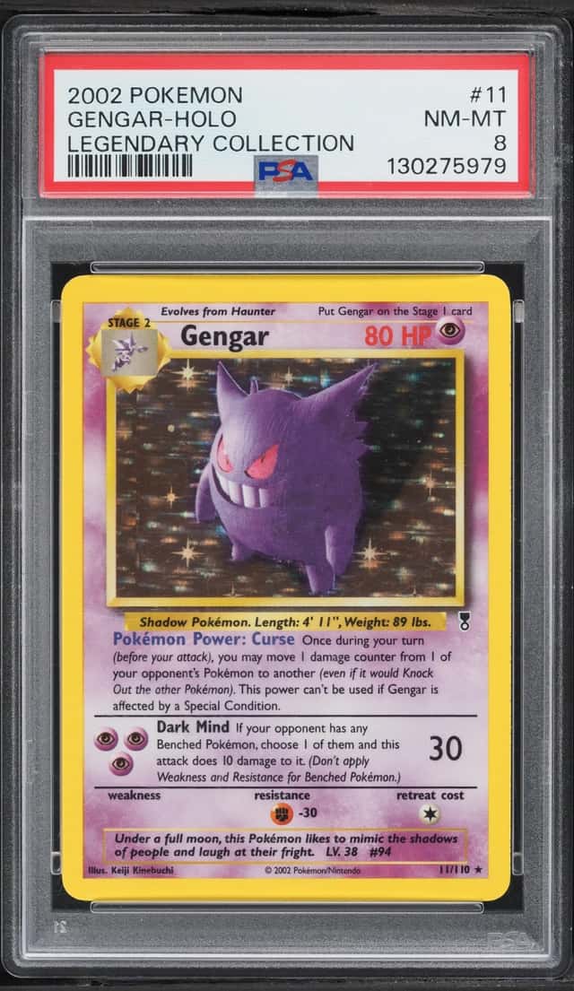 2002 Pokemon Legendary Collection Holo Gengar #11 PSA 8 NM-MT