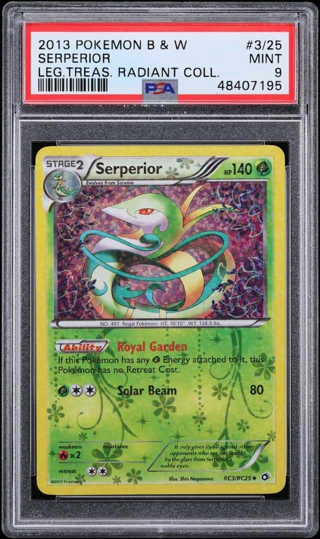2013 Pokemon Black & White Legendary Treasures Radiant Collection Holo Serperior #RC3 PSA 9