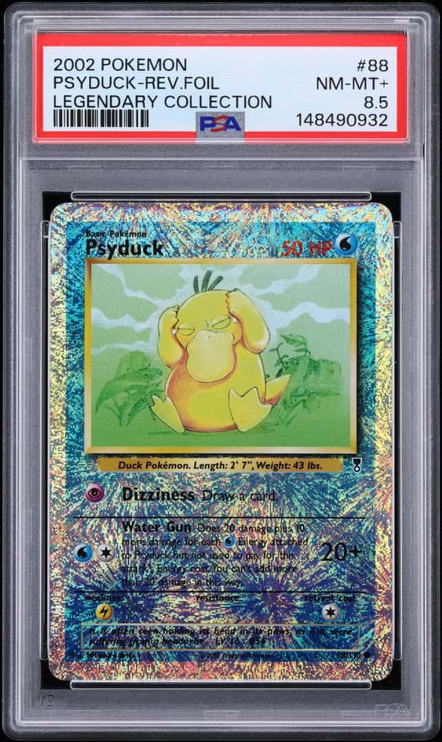2002 Pokemon Legendary Collection Reverse Holo Psyduck #88 PSA 8.5 NM-MT+