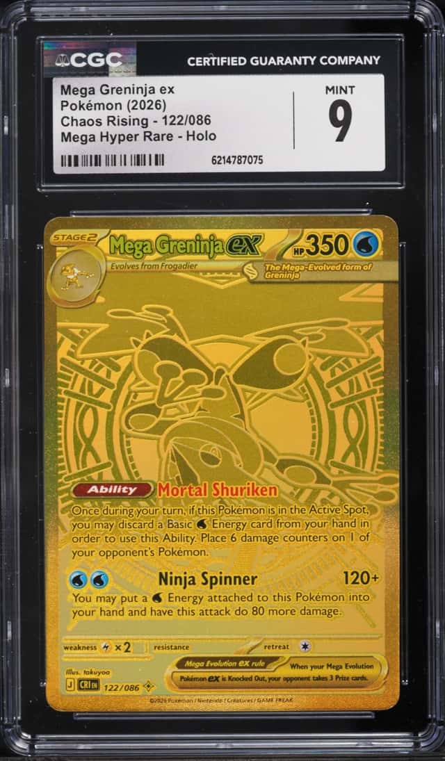 2026 Pokemon Mega Evolution Chaos Rising MHR Mega Greninja Ex #122 CGC 9 MINT