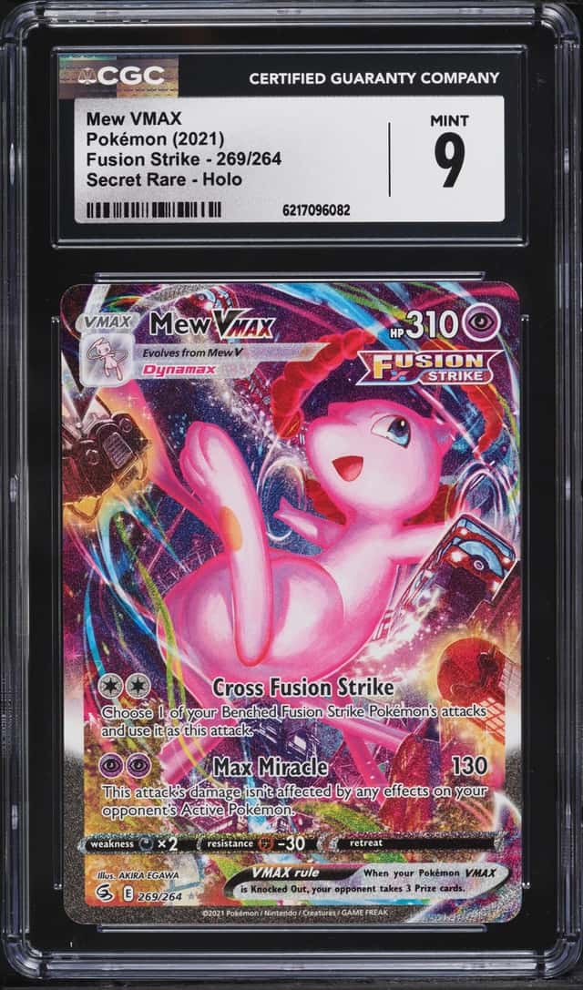 2021 Pokemon Sword & Shield Fusion Strike SEC Mew VMAX #269 CGC 9 MINT