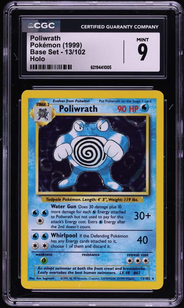 1999 Pokemon Base Set Holo Poliwrath #13 CGC 9 MINT