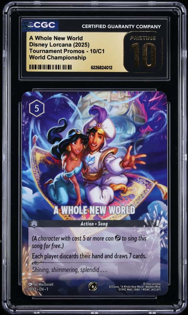 2025 Disney Lorcana Tournament Promo World Championship A Whole New World #10 CGC 10 PRISTINE