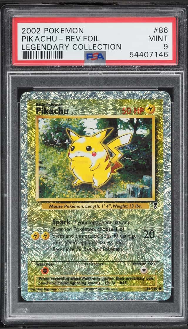 2002 Pokemon Legendary Collection Reverse Holo Pikachu #86 PSA 9 MINT