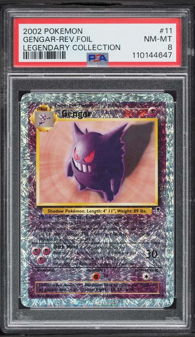 2002 Pokemon Legendary Collection Reverse Holo Gengar #11 PSA 8 NM-MT