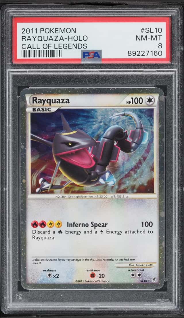 2011 Pokemon Call Of Legends Holo Rayquaza #SL10 PSA 8 NM-MT