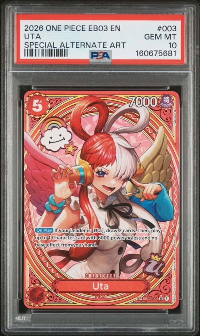 2026 ONE PIECE EB03-EXTRA BOOSTER HEROINES EDITION SPECIAL ALT ART UTA PSA 10