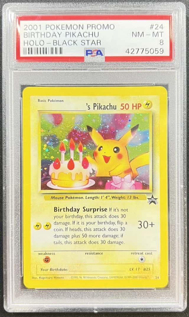 ______'s Pikachu 24/53 PSA 8 Printer Error WoTC Black Star Promo Pokemon English