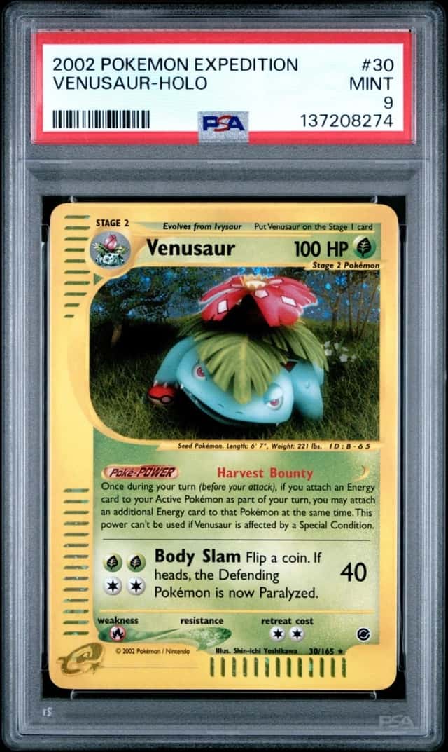 Venusaur 30/165 PSA 9 Holo Rare Expedition EX Pokemon English 2002 E Reader VTG