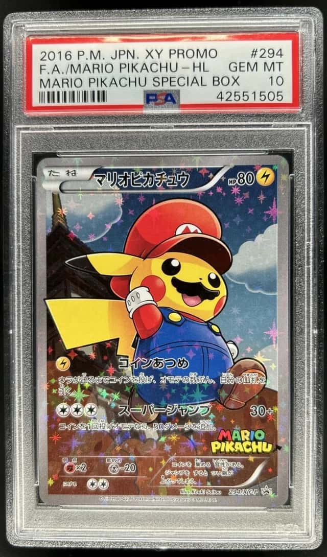 Pokemon XY Promos JP - XY-P Mario Pikachu #294/XY-P PSA 10 GEM MINT