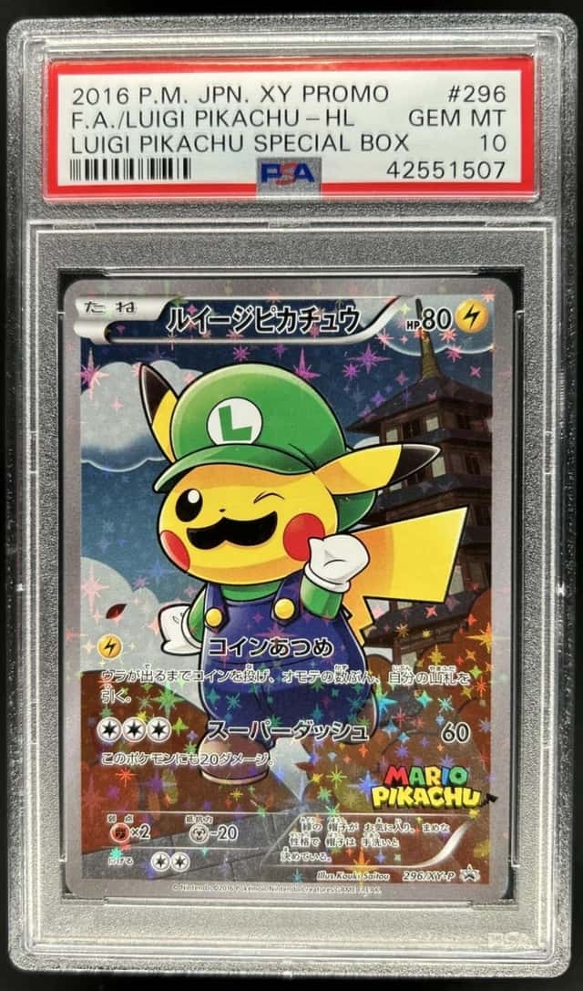 Pokemon XY Promos JP - XY-P Luigi Pikachu #296/XY-P PSA 10 GEM MINT