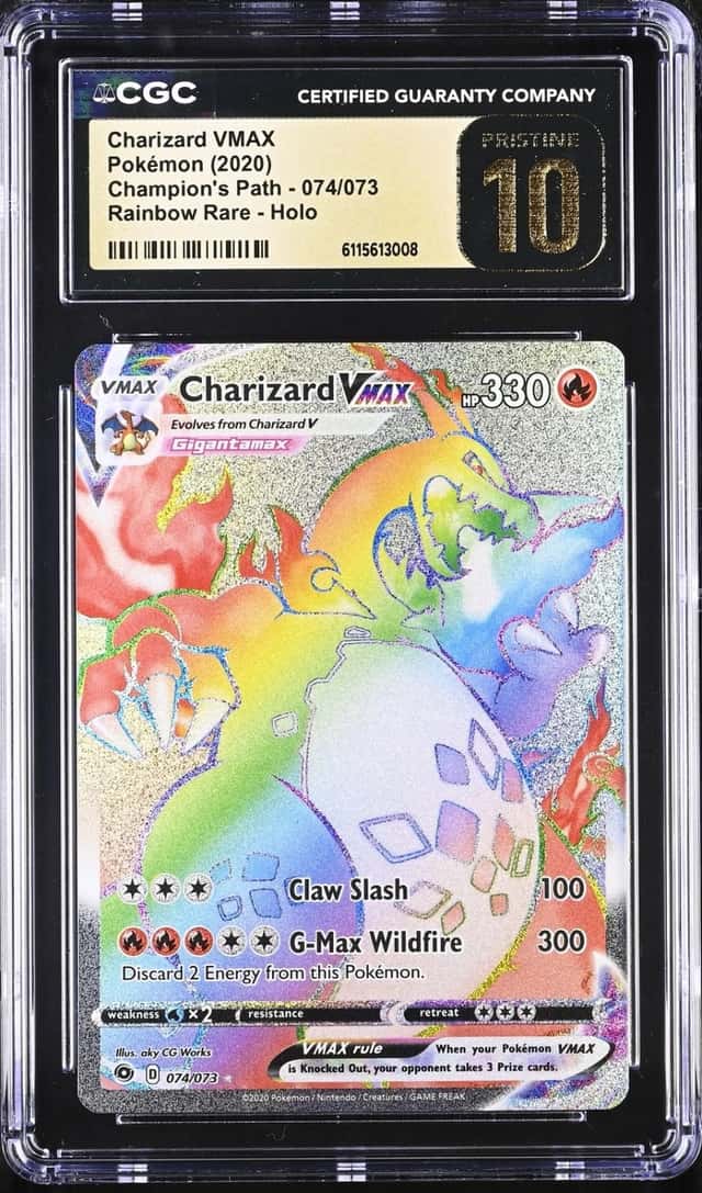 CGC 10 - CHARIZARD VMAX - 074/073 CHAMPION'S PATH RAINBOW RARE HOLO POKEMON