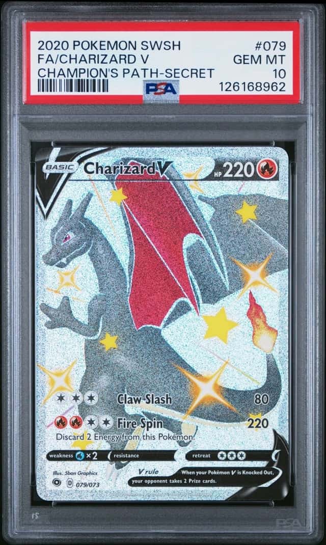 PSA 10 - CHARIZARD V - 079/073 CHAMPION'S PATH SECRET POKEMON